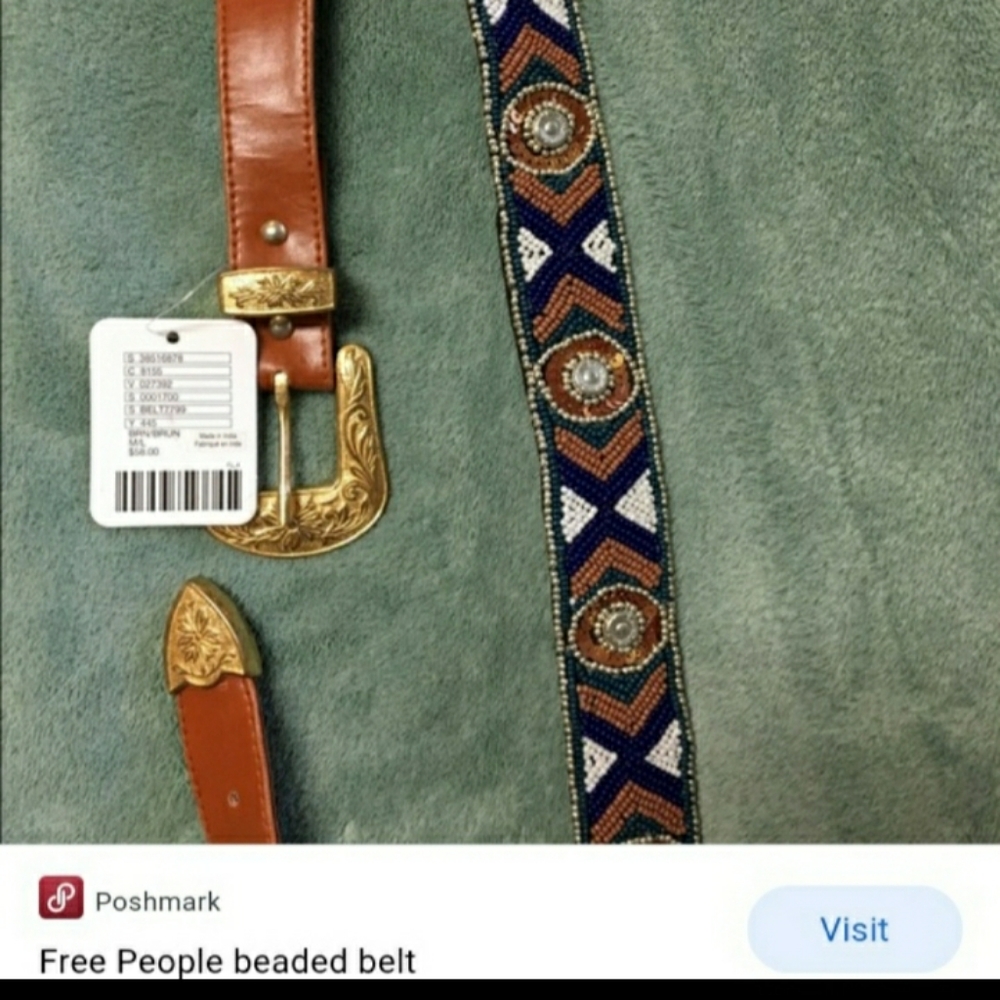 Free People Western Silver Bead Belt - Picture 9 of 16